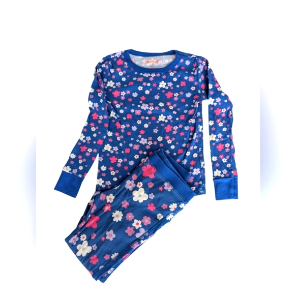 Cat & Jack Girls Long Sleeve Top and Pants Pajama Set Colorful Floral Size 6 - Picture 1 of 7